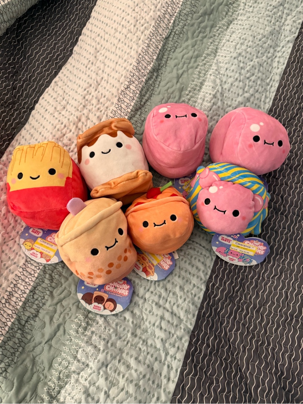 Squishmallows Cheeky Chonks Colorful Food Friends Plush Set of 7 (1 duplicate)